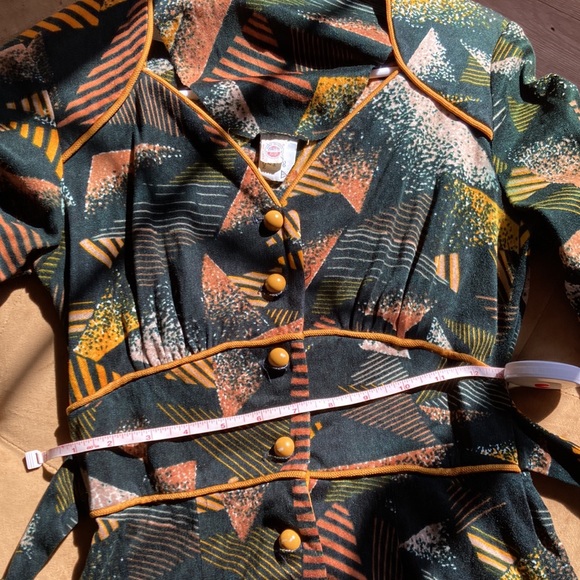 Vintage 1964-1974 abstract union made in USA Dress size small - Picture 8 of 11